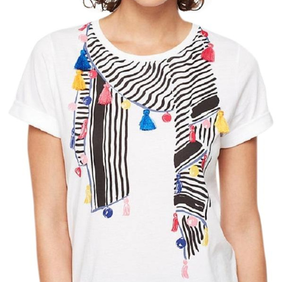 *SOLD* Berber Stripe Scart Tassle Tee *NWT* - Picture 1 of 2